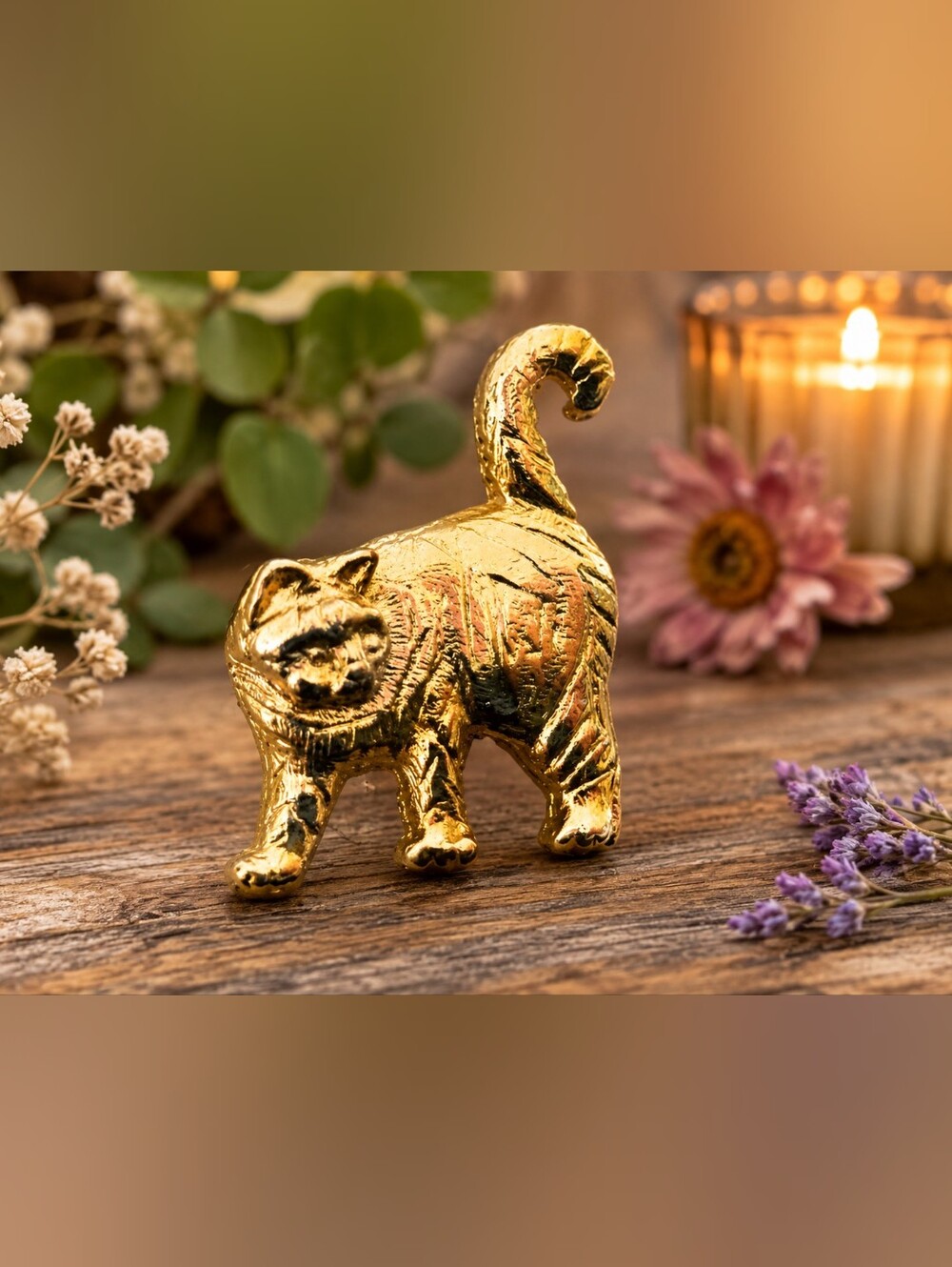 🐱 Vintage Gold Cat Lapel Pin • NOS • Original Card